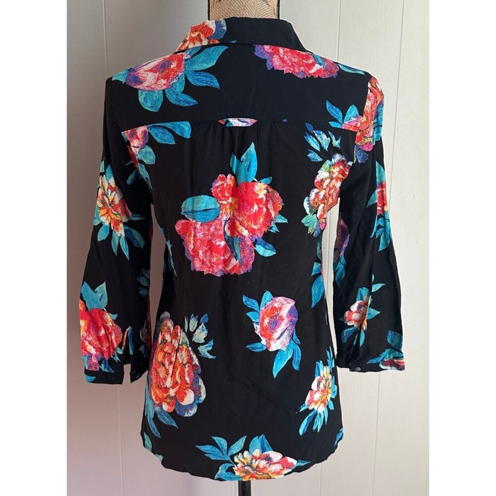 Maeve By Anthropologie Floral Hawaiian Island Buttondown Blouse/Shirt, Sz 4 - Picture 4 of 10